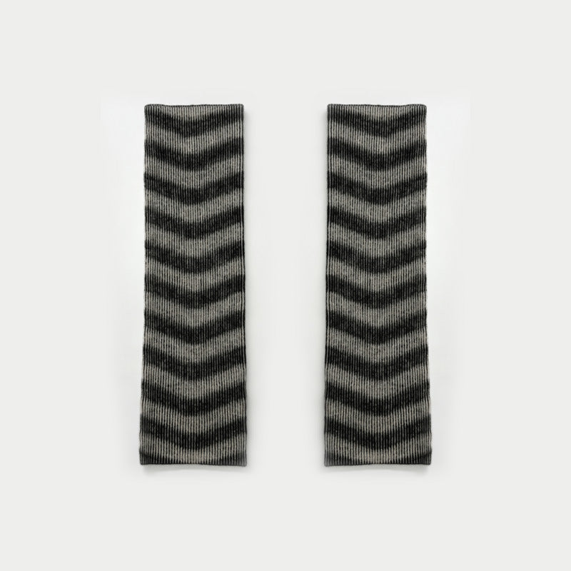Flewera Women's Ribbed Knit Leg Warmers – Stripe Pattern, 17.3 inch, Footless