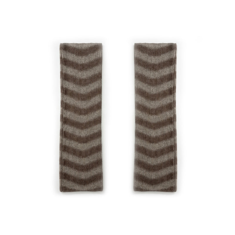 Flewera Women's Ribbed Knit Leg Warmers – Stripe Pattern, 17.3 inch, Footless