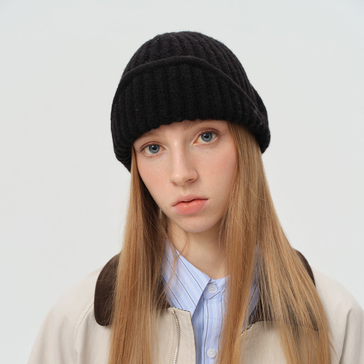 Flewera Women's Ribbed Knit Beanie Hat – Round Top, No Brim, 7.5 Inch