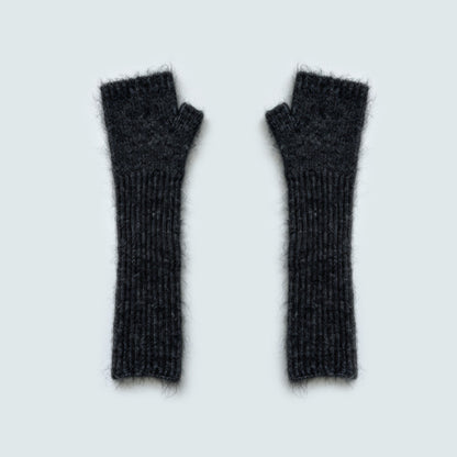 Flewera Women's Fingerless Knit Gloves – Long Style, 13 Inch
