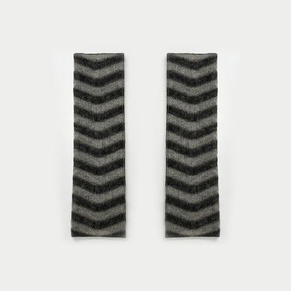 Flewera Women's Ribbed Knit Leg Warmers – Stripe Pattern, 17.3 inch, Footless