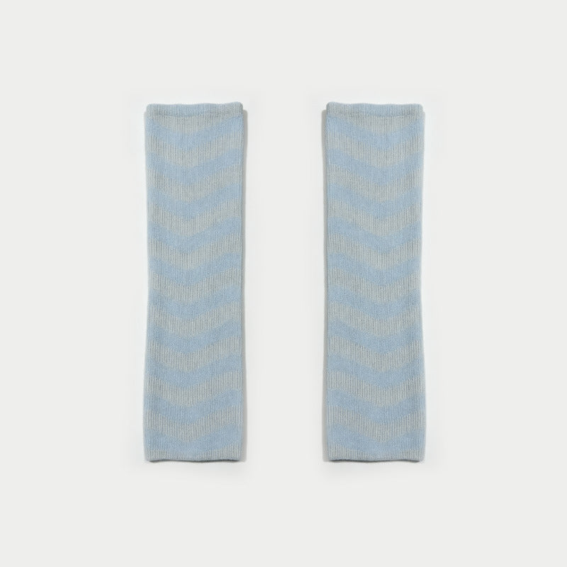 Flewera Women's Ribbed Knit Leg Warmers – Stripe Pattern, 17.3 inch, Footless