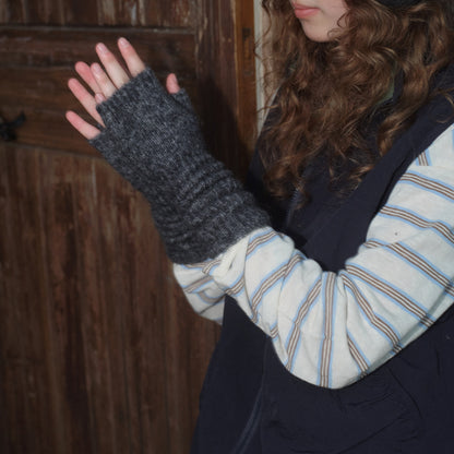 Flewera Women's Fingerless Knit Gloves – Long Style, 13 Inch