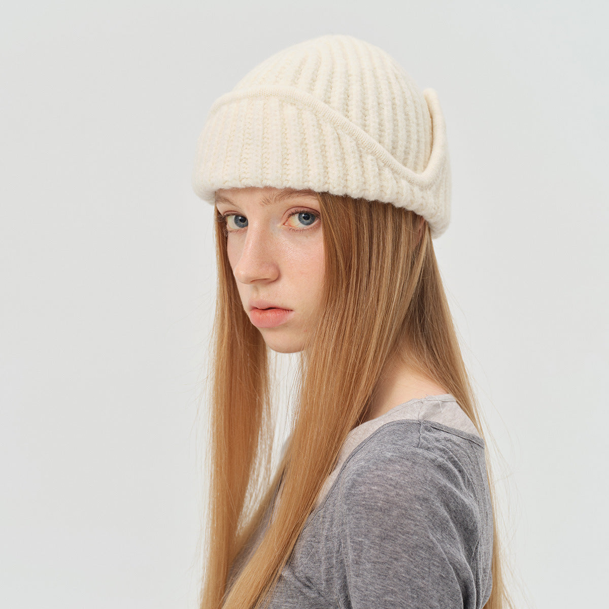Flewera Women's Ribbed Knit Beanie Hat – Round Top, No Brim, 7.5 Inch