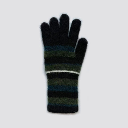 Flewera Women's Fingerless Knit Gloves – Striped, One Size