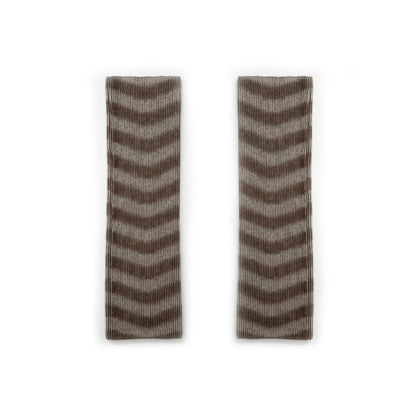 Flewera Women's Ribbed Knit Leg Warmers – Stripe Pattern, 17.3 inch, Footless